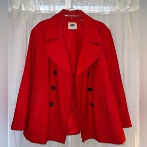 Red Old Navy Peacoat